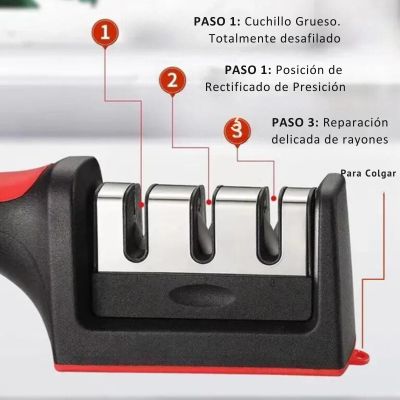 CUCHILLOS COLOR PASTEL + AFILADOR 3 PASOS