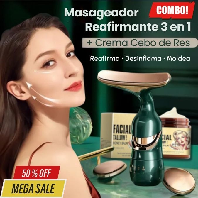 🌿 Combo Crema Facial Tallow + Masajeador Reafirmante