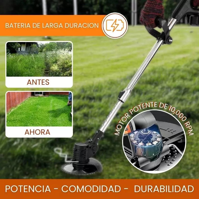 CORTADORA DE CESPED Y MALEZAS INALAMBRICA...