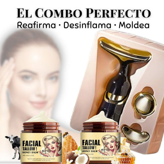 🌿 Combo Crema Facial Tallow + Masajeador Reafirmante